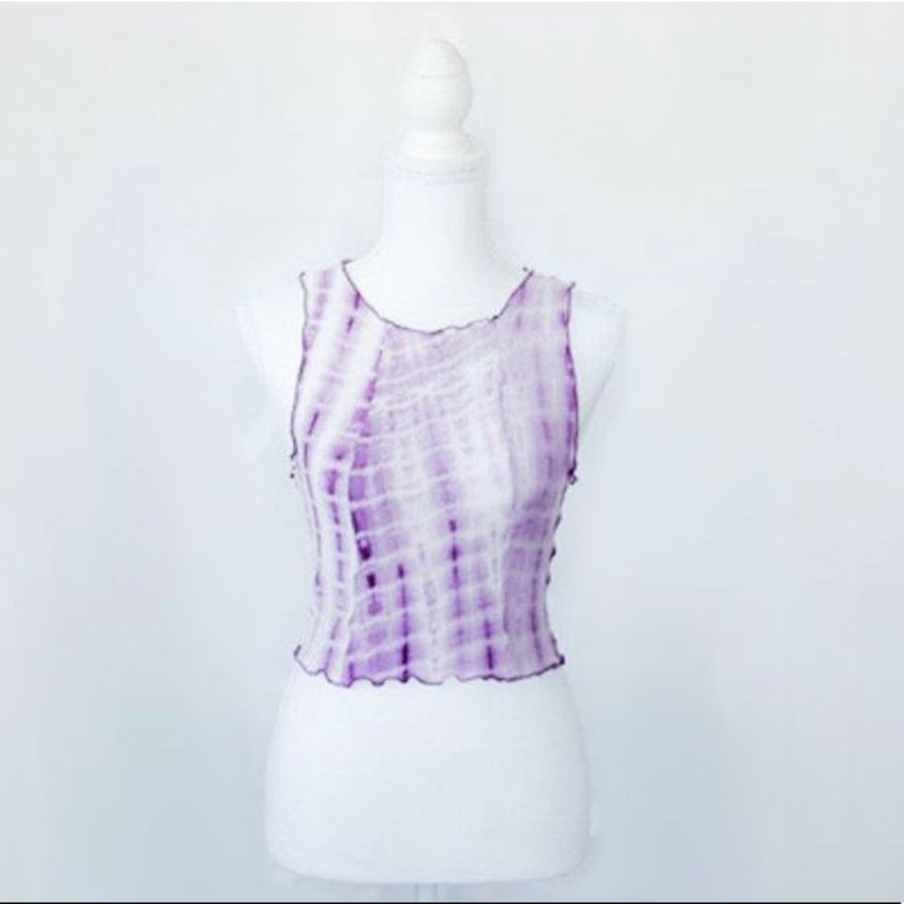 Purple contrast stitching tank top